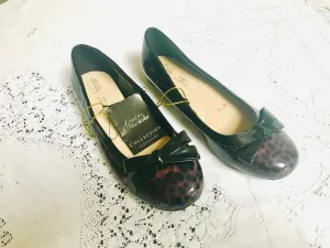 Ladies Glossy Animal Print Slip On Shoes Size 6 UK