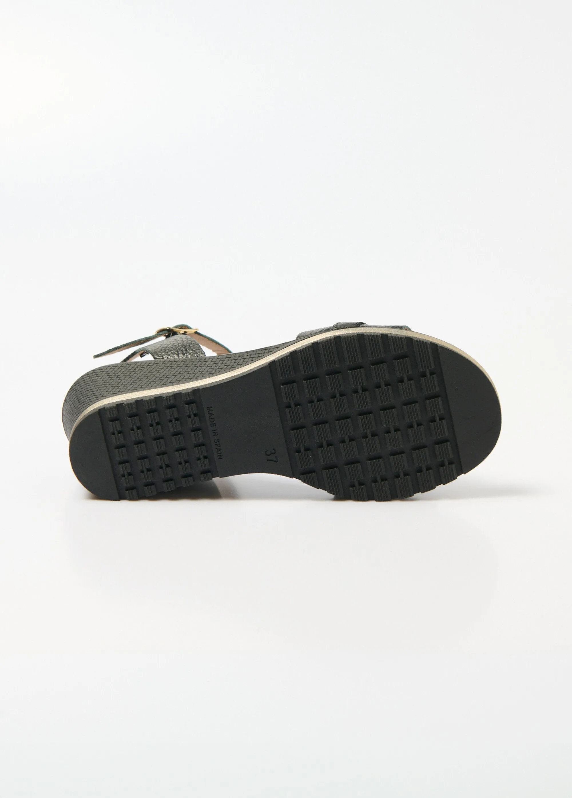 Leather wedge sandals, chic comfort width
