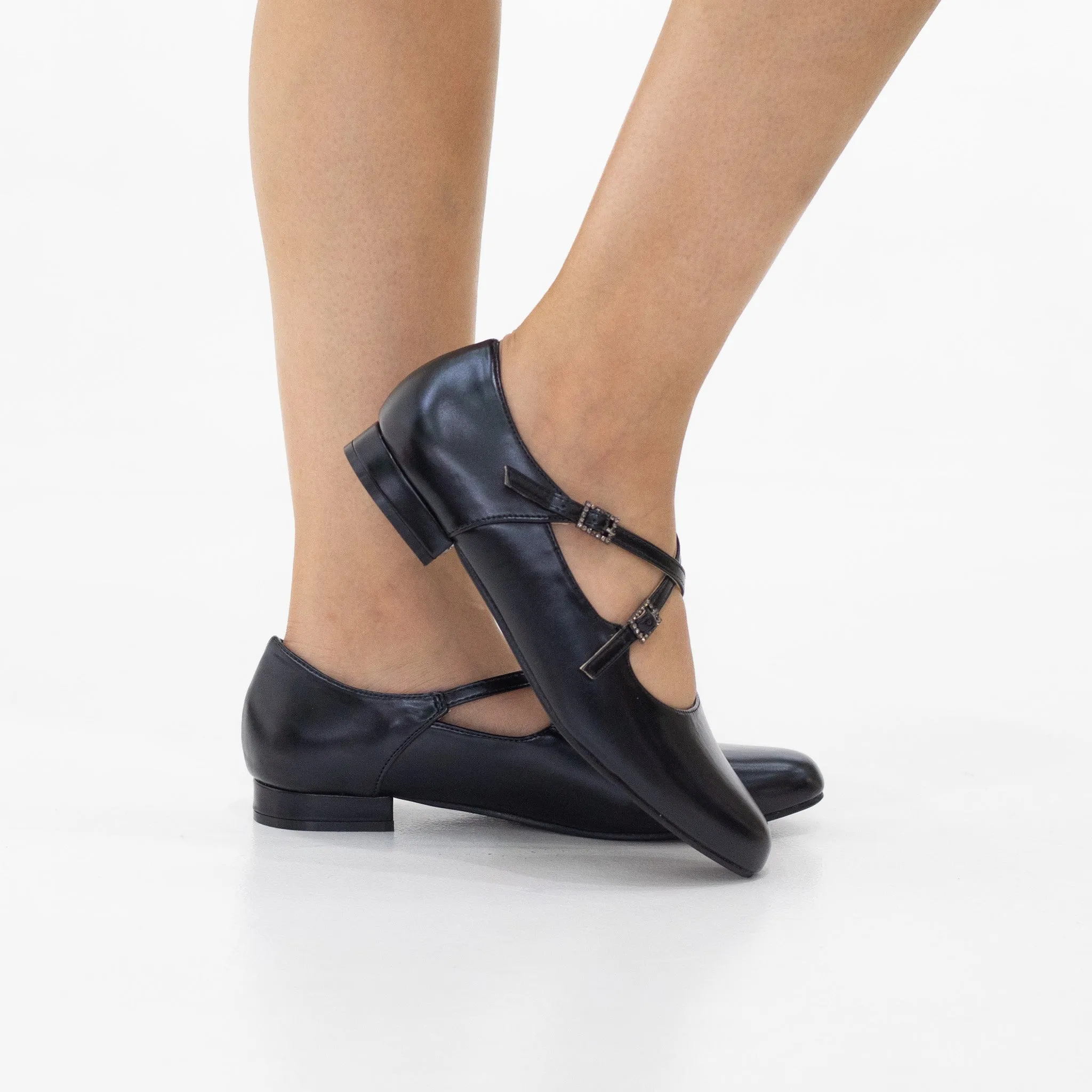 Lilja double band 1.5cm flat heel pump shoe
