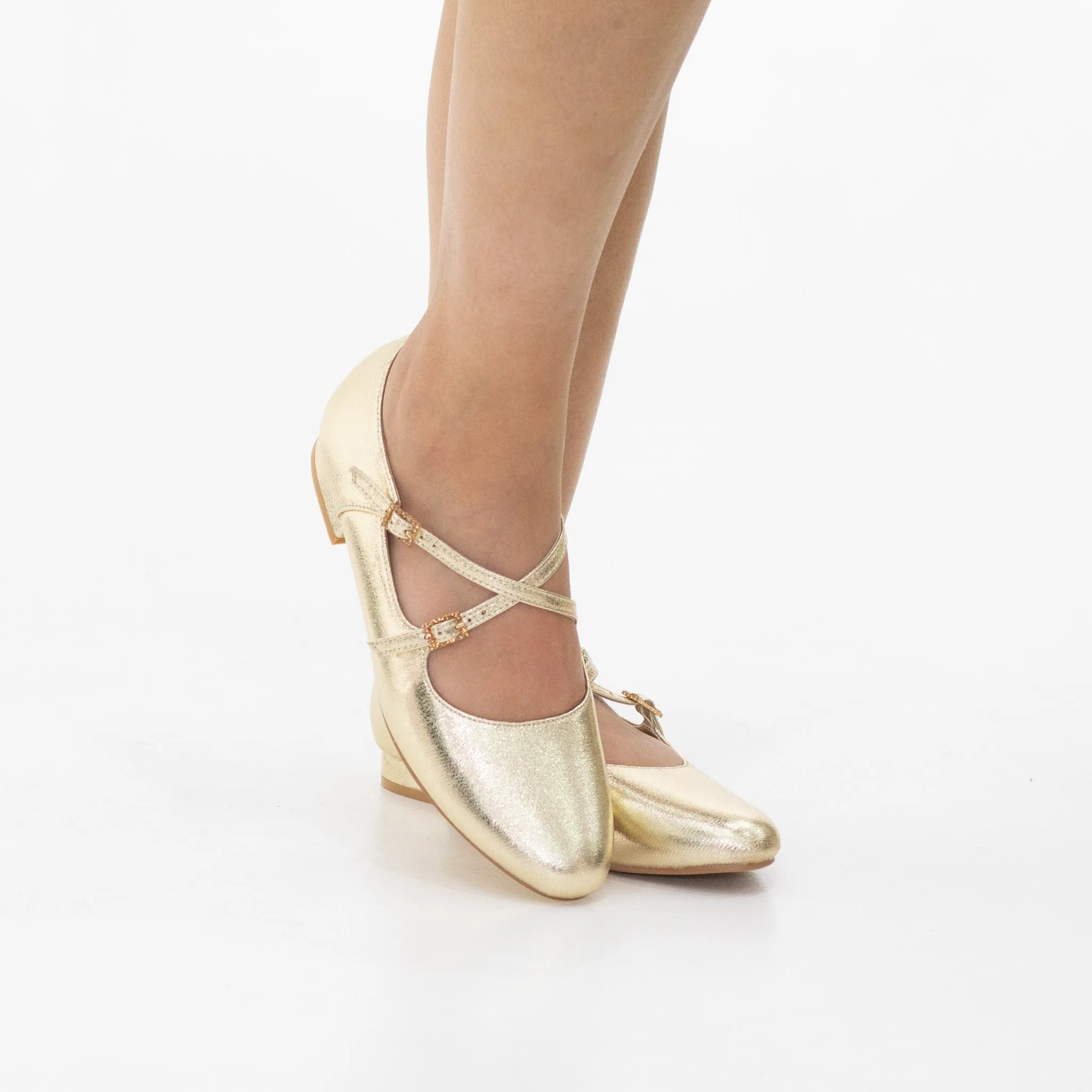 Lilja double band 1.5cm flat heel pump shoe