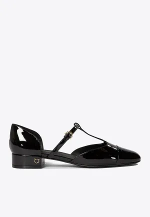 Linette Patent Leather T-strap Ballet Flats