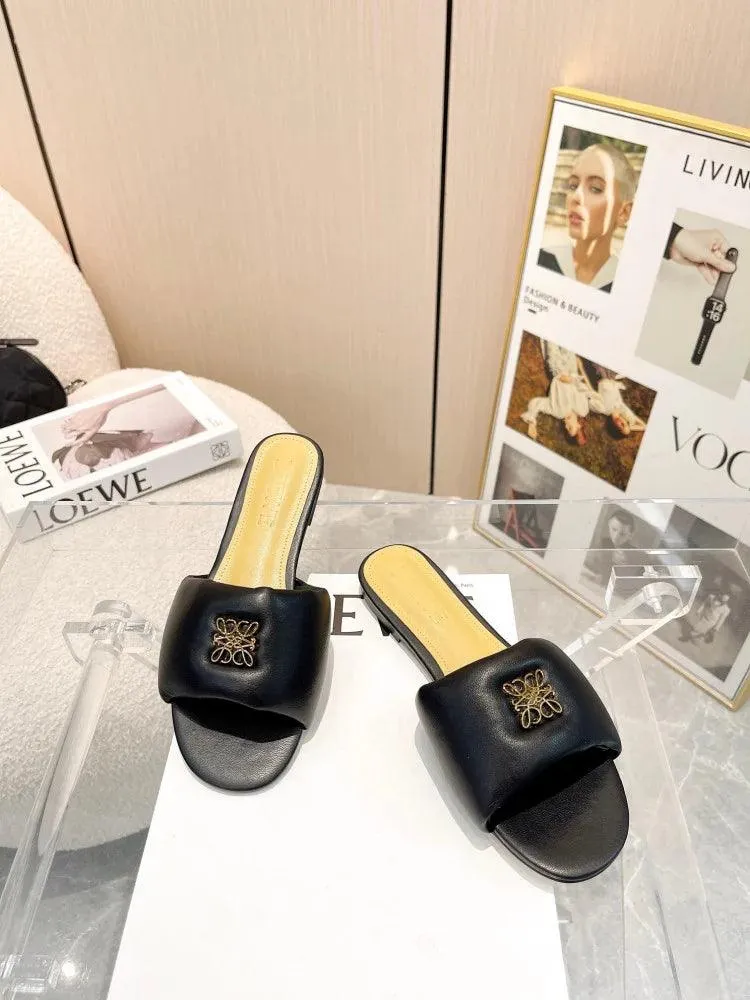Loewe Anagram Wedge Leather Sandals