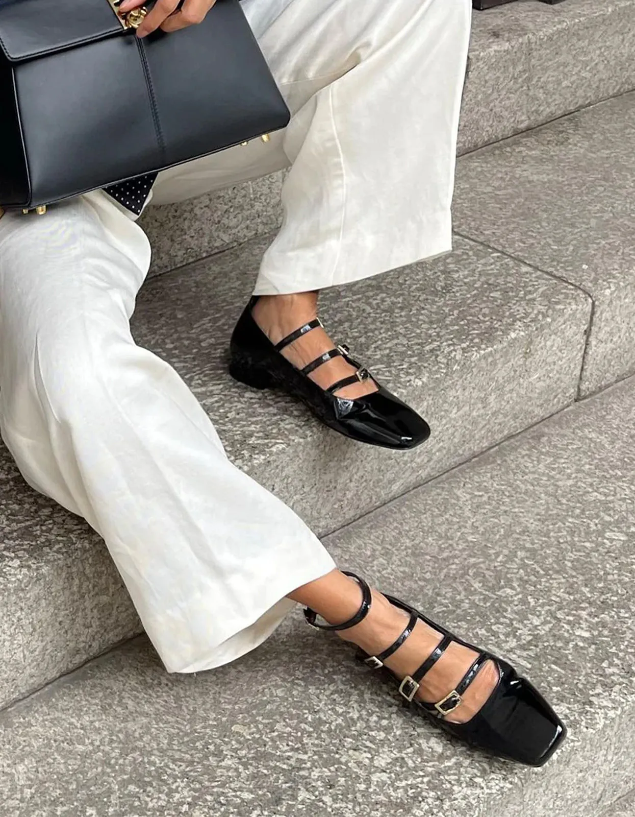 Luke Leather Ballet Flats - Onix Black