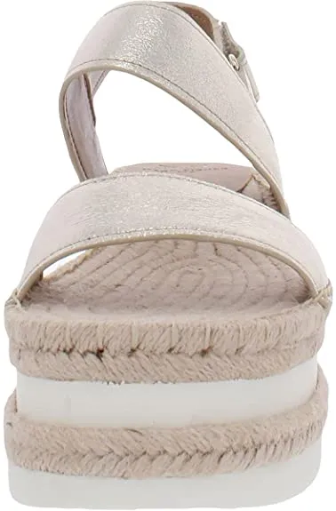 Marc Fisher LTD Womens Gallia Suede Slingback Wedge Sandals Gold 8 Medium (B,M)