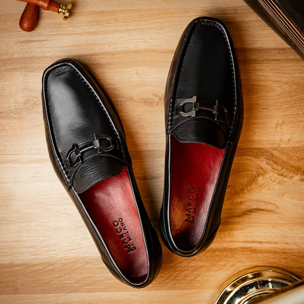 Marco Di Milano Cassarano in Black Calf Leather Loafers