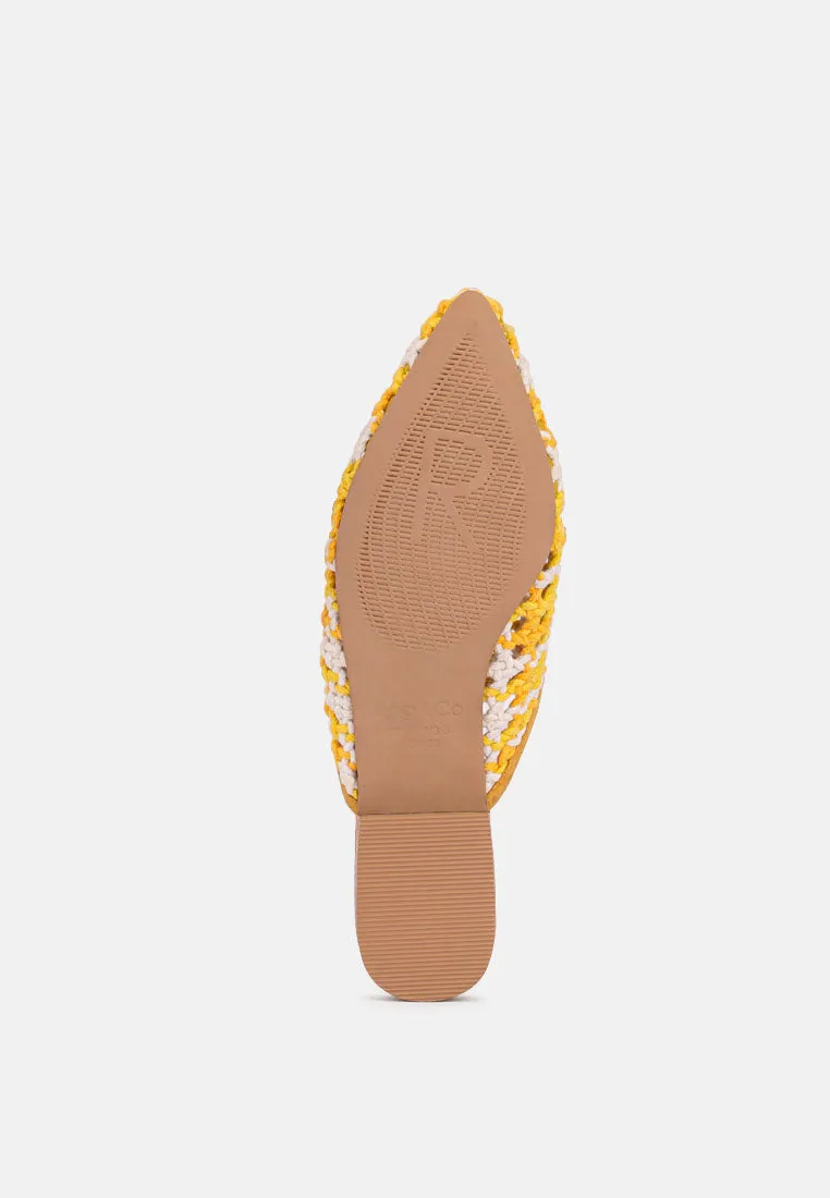 Mariana Woven Flat Mules With Tassels By Ruw
