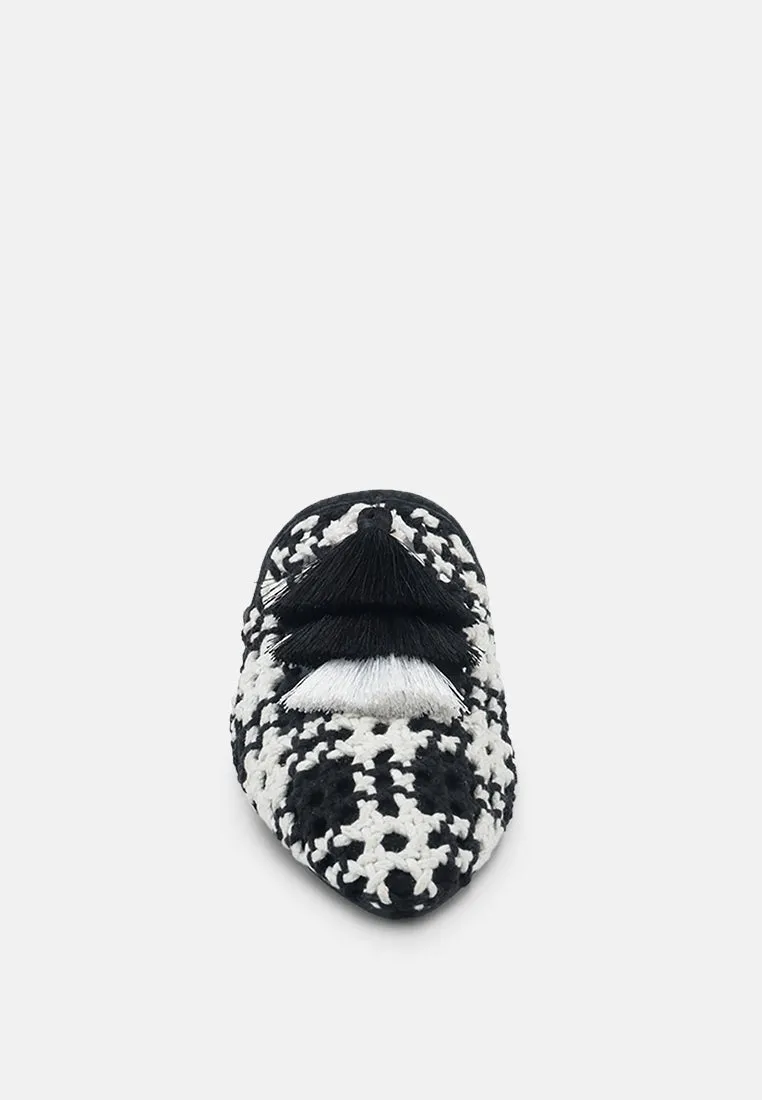 Mariana Woven Flat Mules With Tassels By Ruw