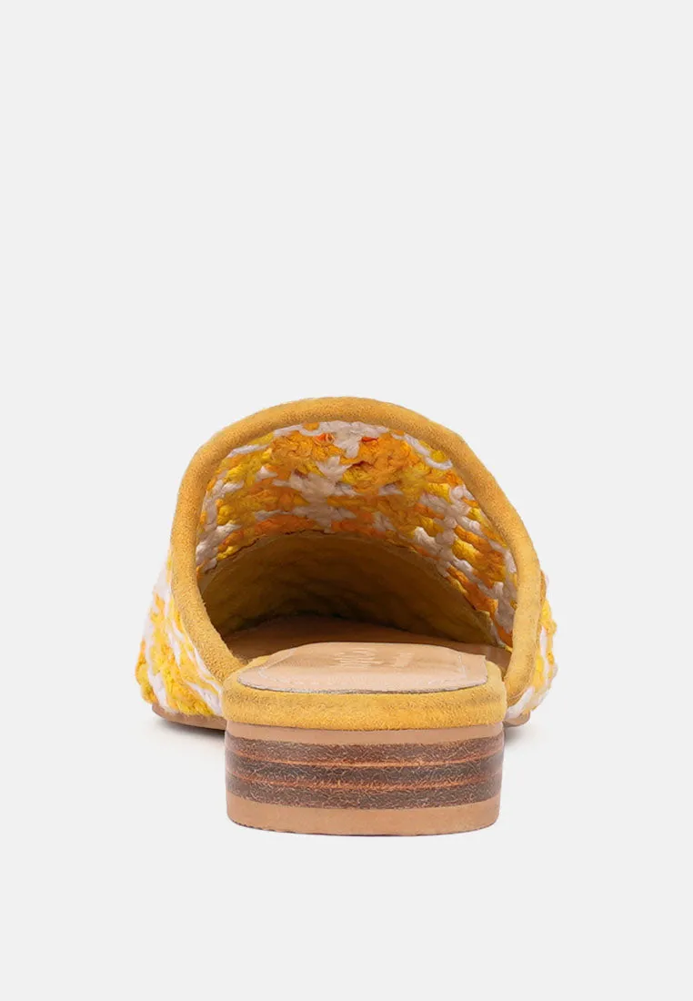 Mariana Woven Flat Mules With Tassels By Ruw