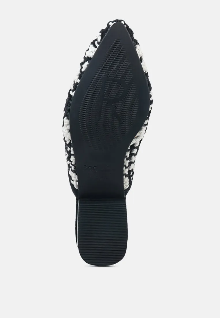 Mariana Woven Flat Mules With Tassels By Ruw