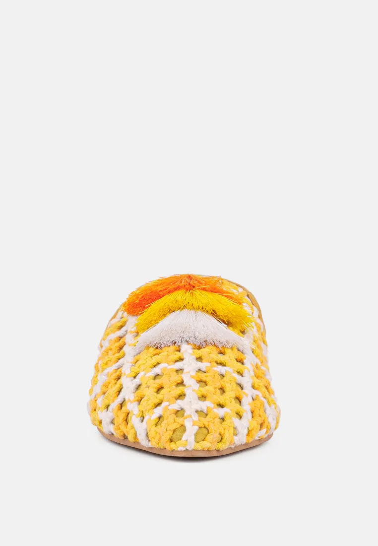 Mariana Woven Flat Mules With Tassels By Ruw