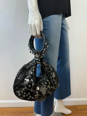 MARY FRANCES SEQUINS EMBELLISHED HANDBAG