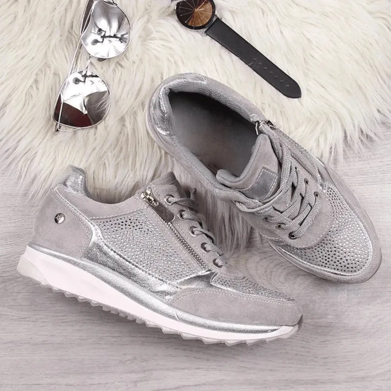 Mason | Fashion Lace-Up Sneakers with Zip for Women - Comfort Trainers