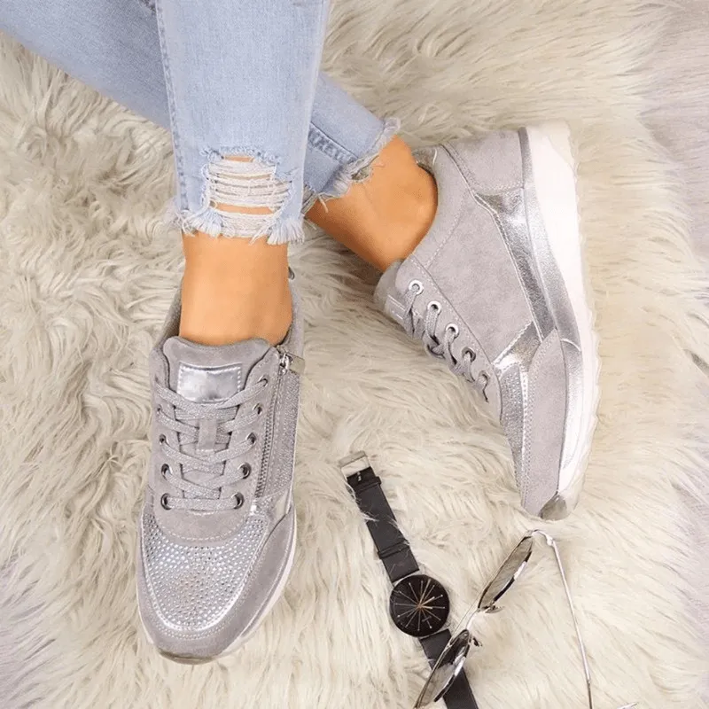 Mason | Fashion Lace-Up Sneakers with Zip for Women - Comfort Trainers