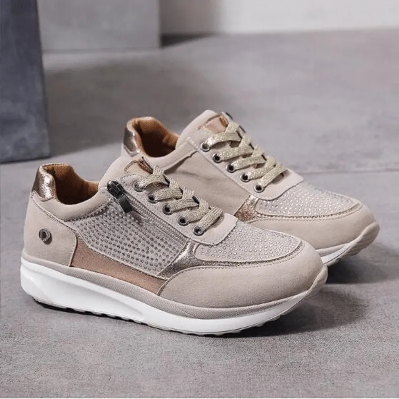 Mason | Fashion Lace-Up Sneakers with Zip for Women - Comfort Trainers
