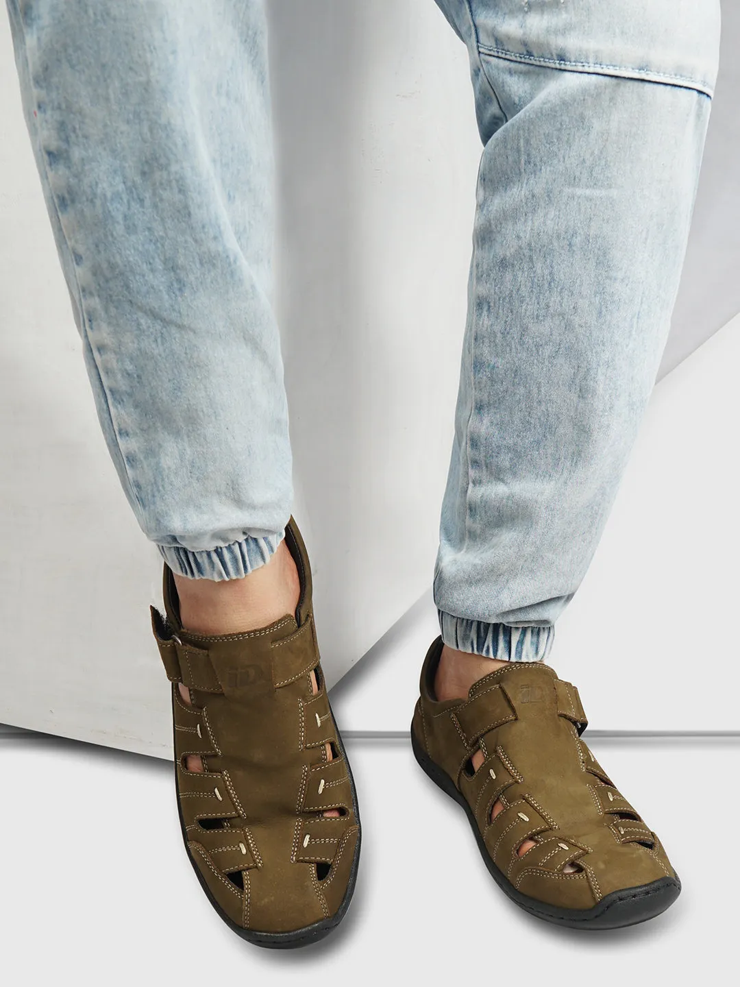 Men's Olive Mule Sandal (ID4070)