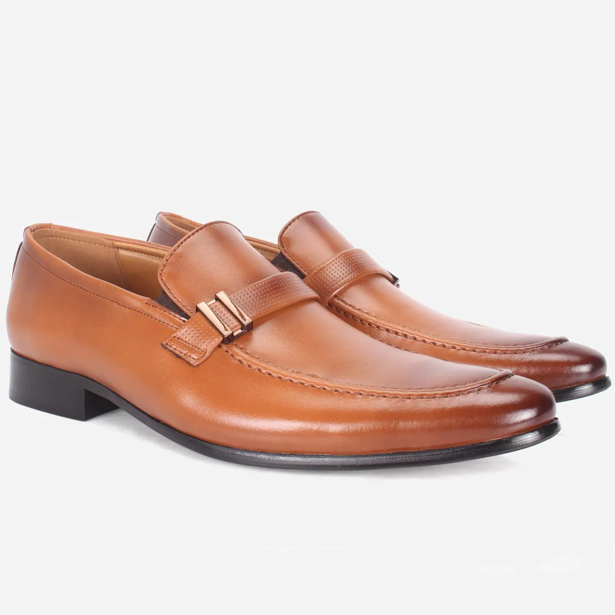 Mens "HUZIM" Leather Office Formal Slide In Shoes
