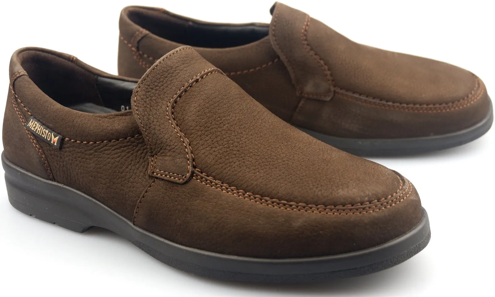 Mephisto JAKIN dark brown nubuck slip-on shoe for men