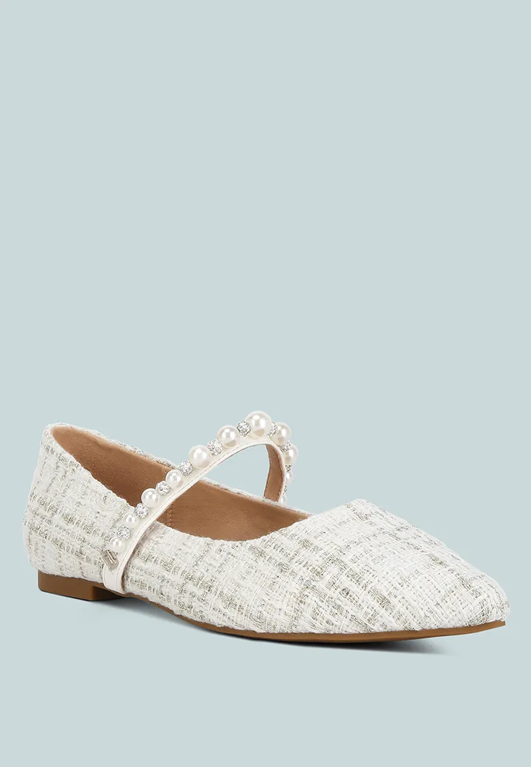 Mowie Tweed Mary Jane Ballet Flats