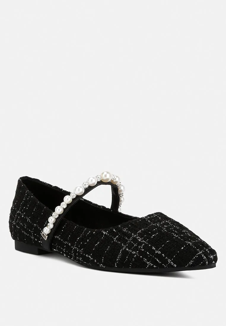 Mowie Tweed Mary Jane Ballet Flats