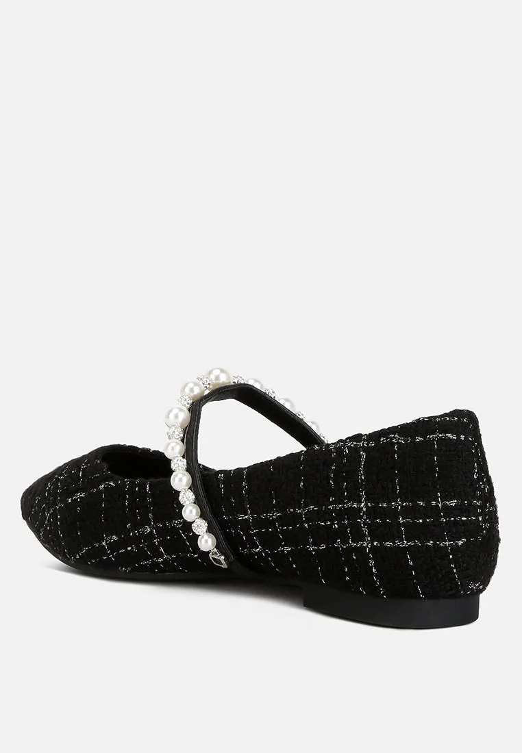 Mowie Tweed Mary Jane Ballet Flats