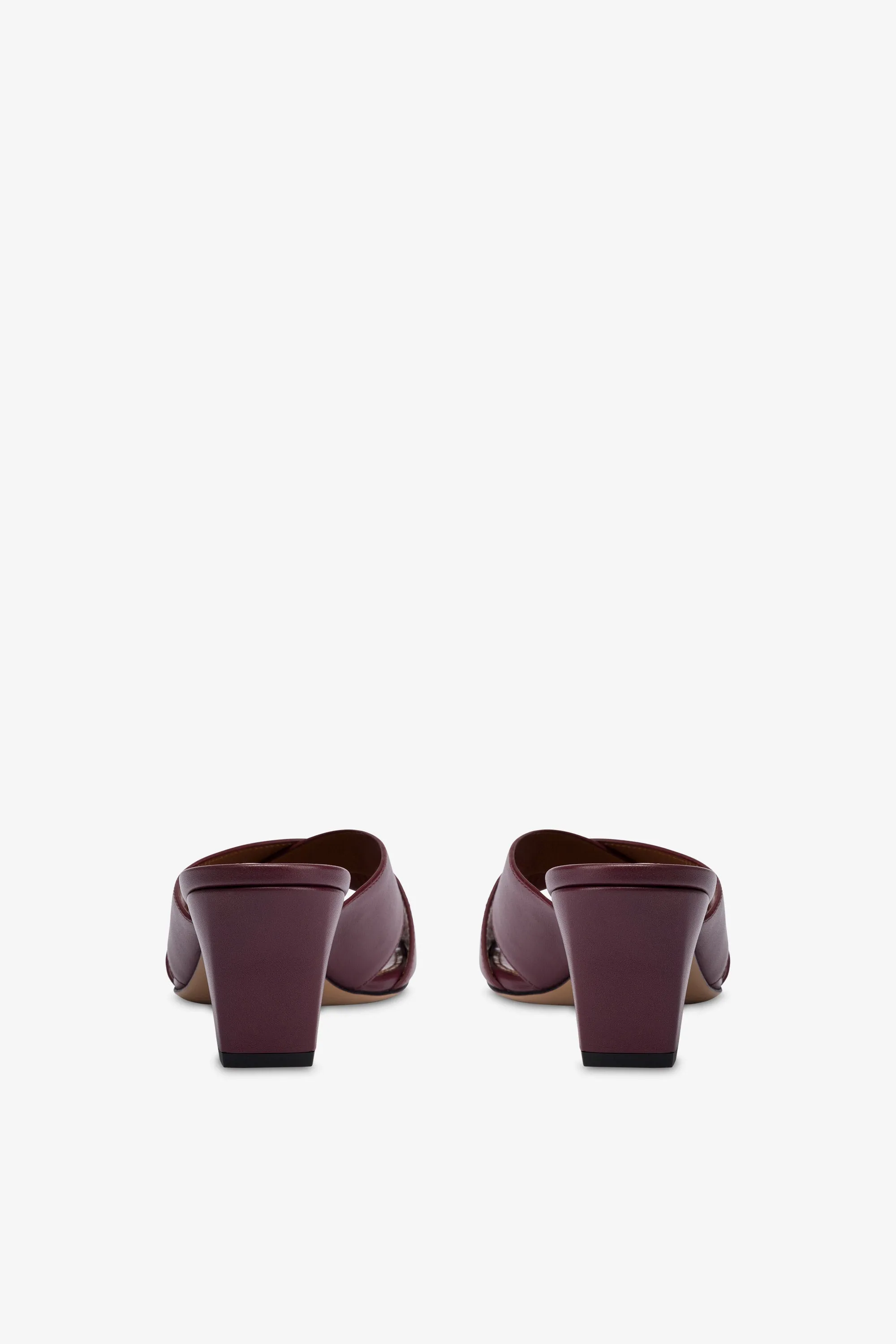 Mules in rouge noir leather