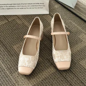 New Chinese Style Mary Jane Shoes for Women – Spring Chunky Heel Qipao Shoes, Mid Heel, Square Toe, Elegant Ma Mian Skirt Design