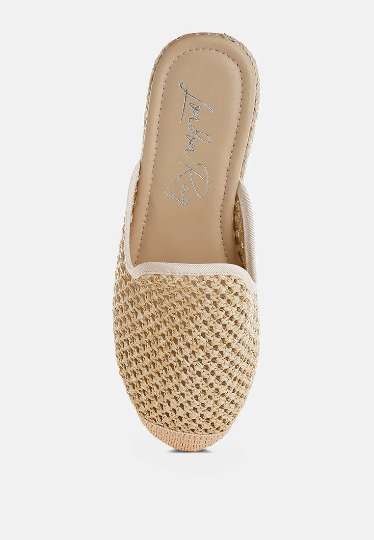 Nongai Raffia Espadrilles Mules