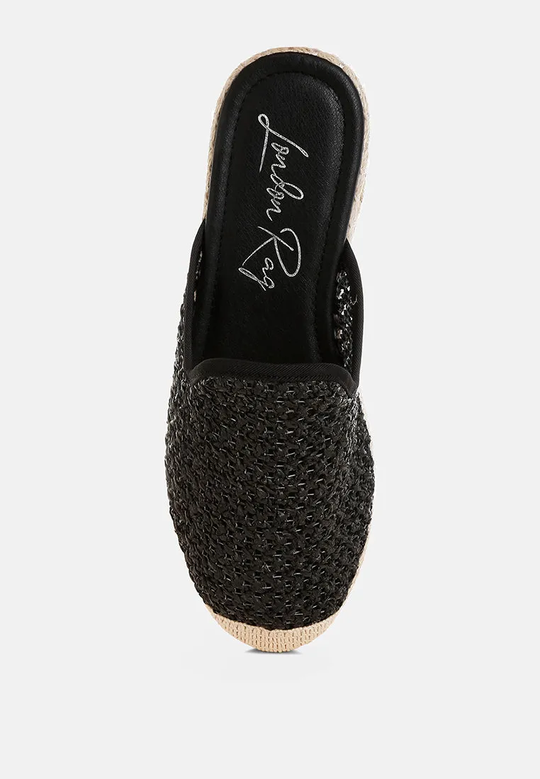 Nongai Raffia Espadrilles Mules