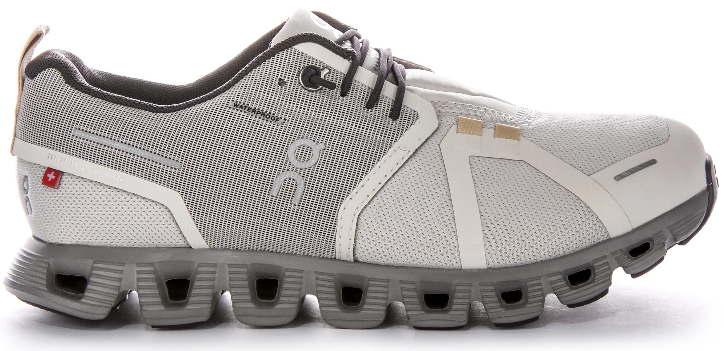On Running Cloud 5 Waterproof In Pearl White For Women