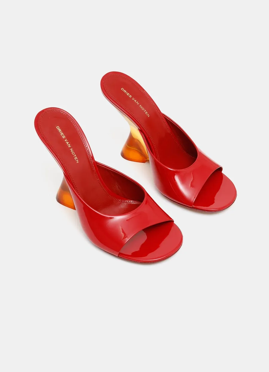 Open-toe Leather Mules