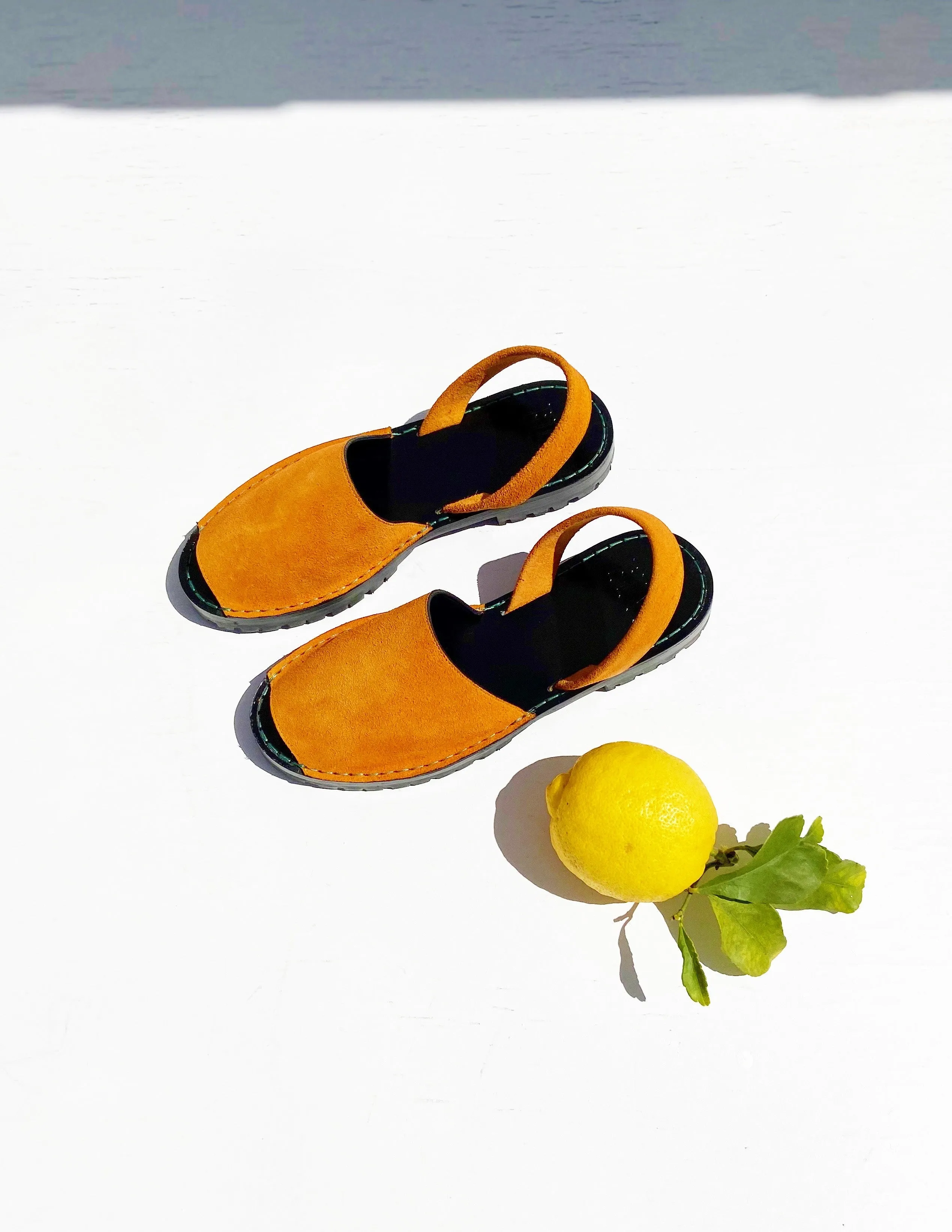 Orange Suede Goya Slide