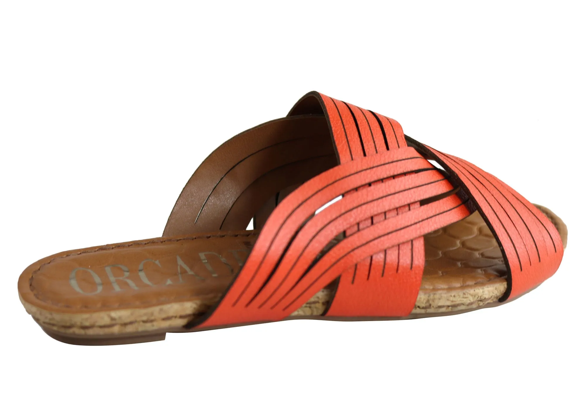 Orcade Carly Womens Comfortable Leather Slides Sandals Made In Brazil