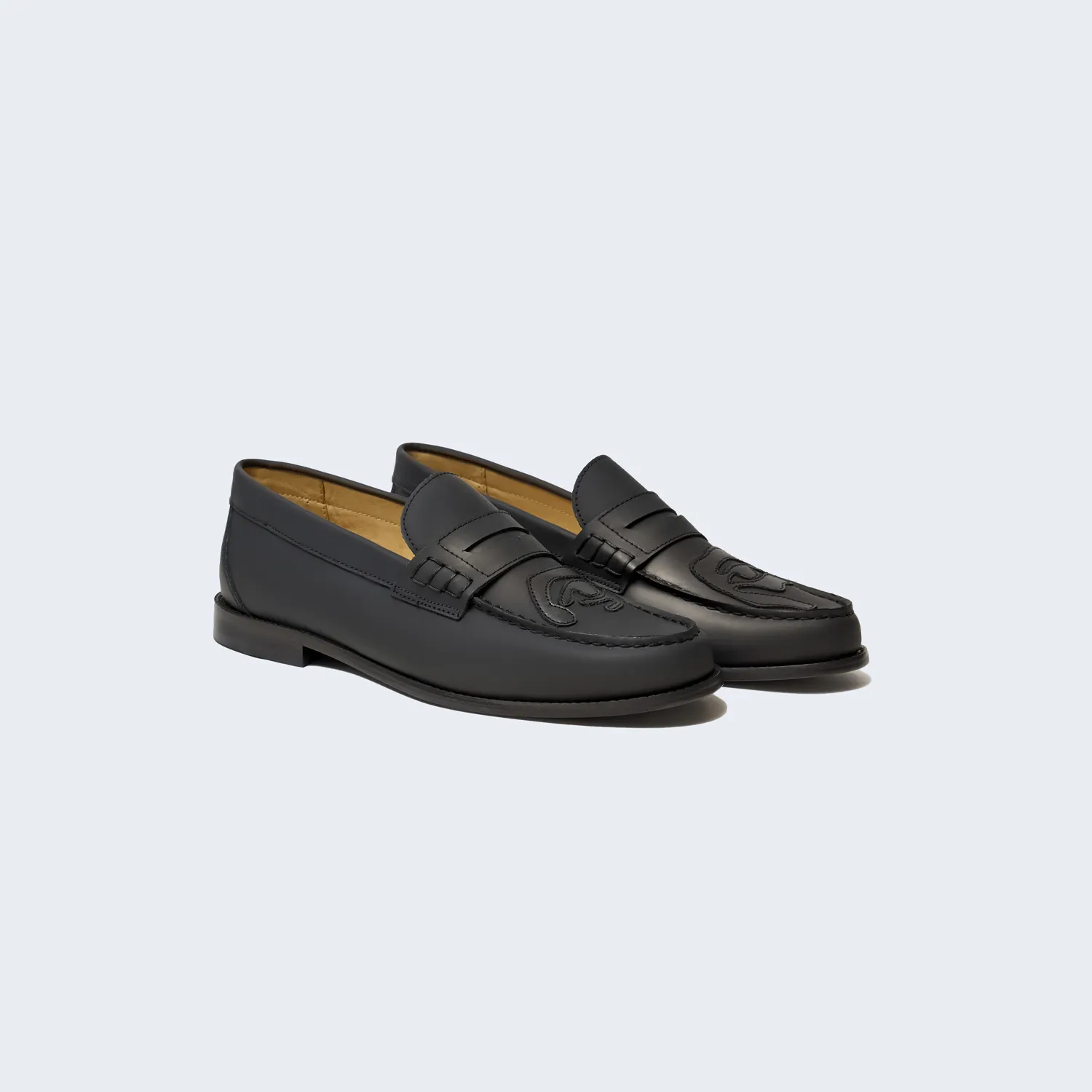 Patchwork Penny Loafer Black