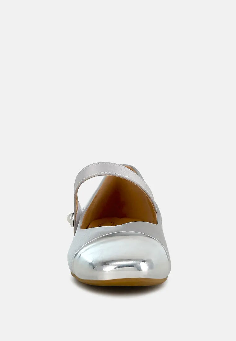 Patent Toe Cap Satin Mary Jane by RUW