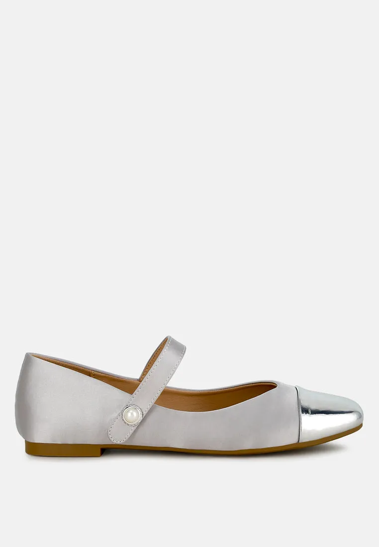 Patent Toe Cap Satin Mary Jane by RUW