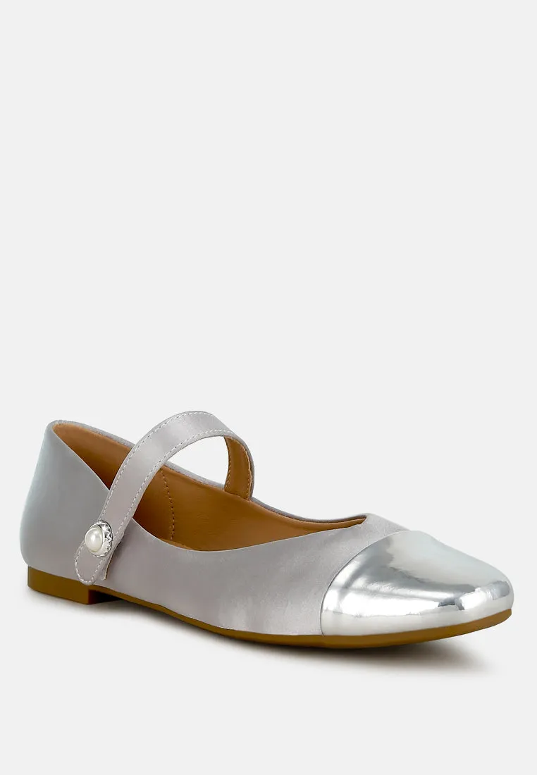 Patent Toe Cap Satin Mary Jane by RUW
