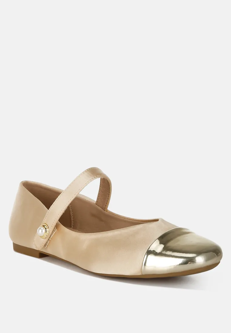 Patent Toe Cap Satin Mary Jane by RUW