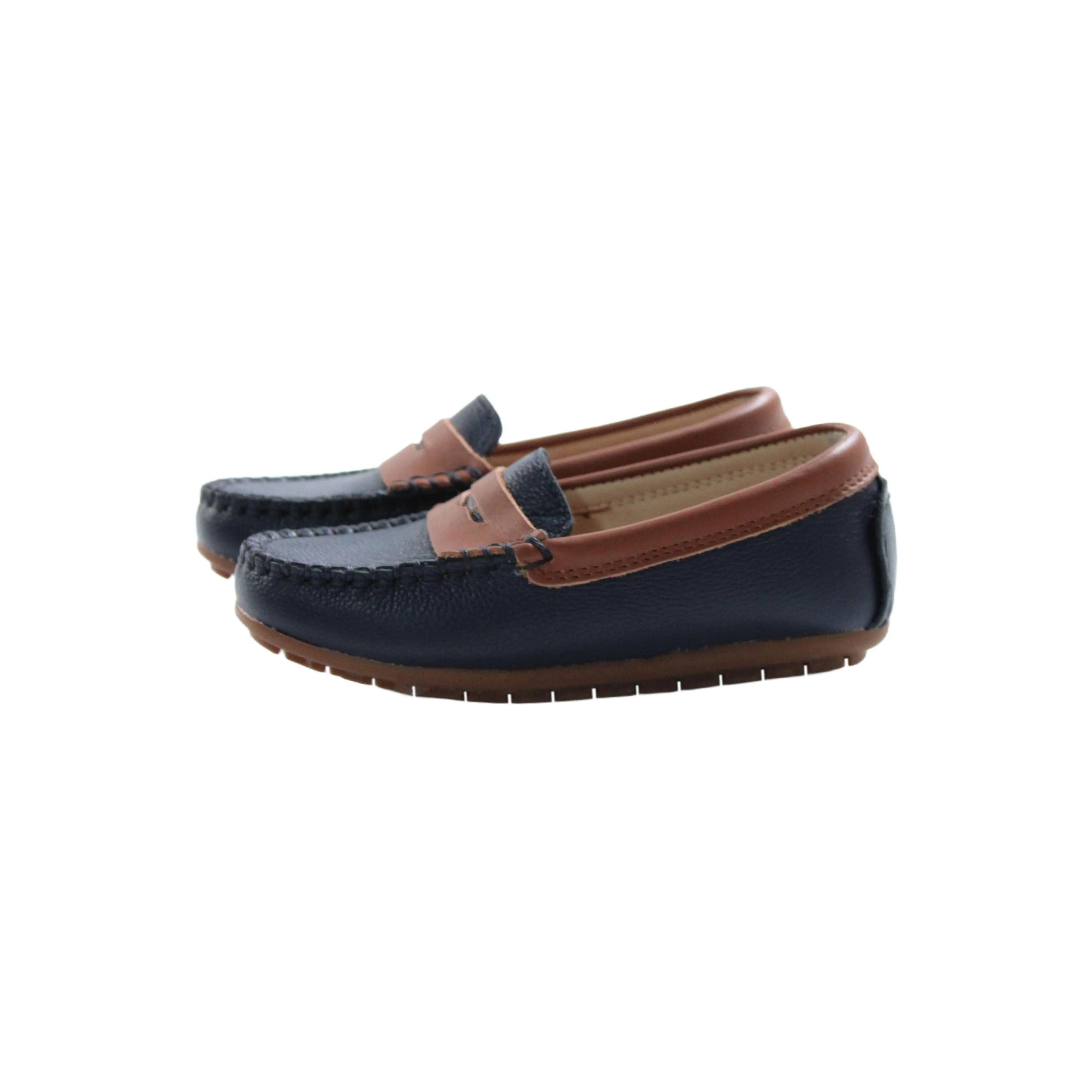 Penny Loafer | Navy/Luggage