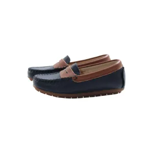 Penny Loafer | Navy/Luggage