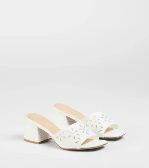 Perfect Pair Cutout Block Heel Mules
