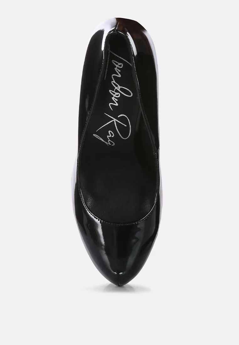 Pismis Patent Faux Leather Stiletto Pumps By Ruw