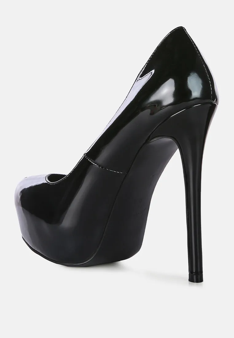 Pismis Patent Faux Leather Stiletto Pumps By Ruw