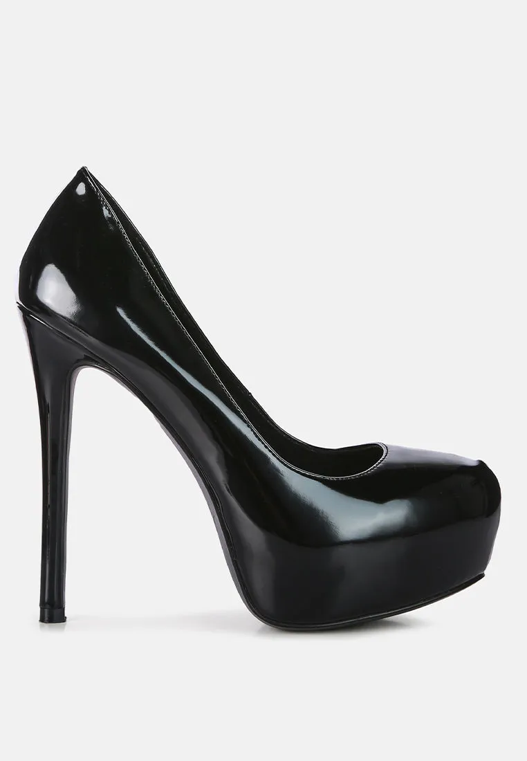 Pismis Patent Faux Leather Stiletto Pumps By Ruw