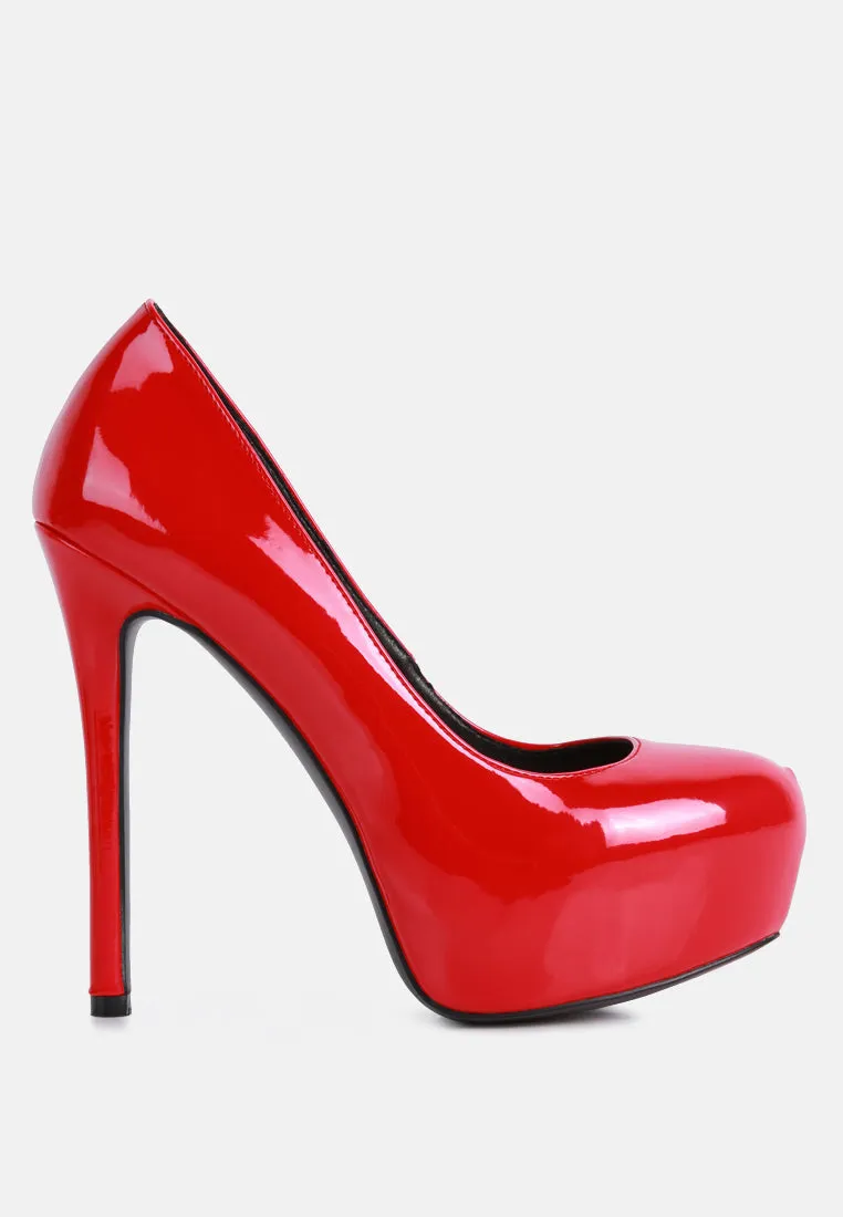 Pismis Patent Faux Leather Stiletto Pumps By Ruw
