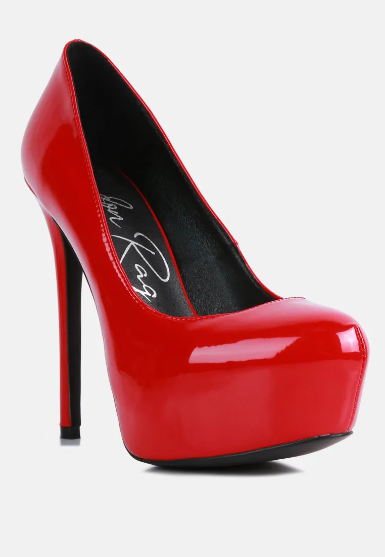 Pismis Patent Faux Leather Stiletto Pumps By Ruw