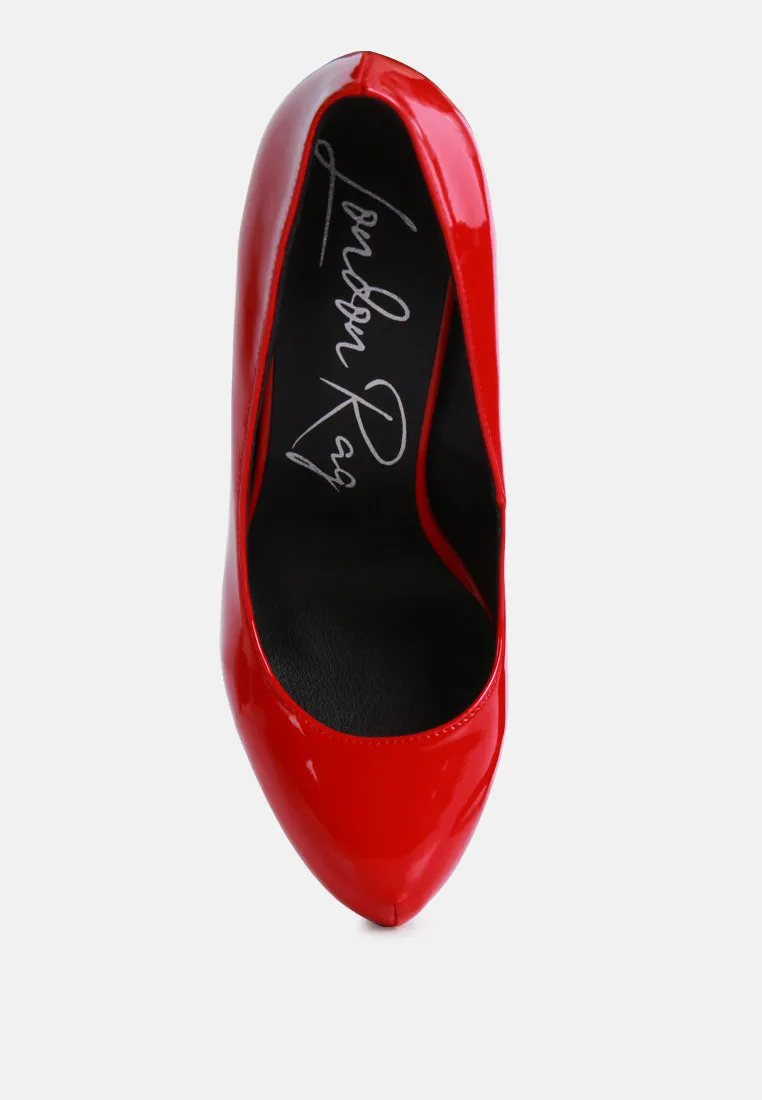 Pismis Patent Faux Leather Stiletto Pumps By Ruw