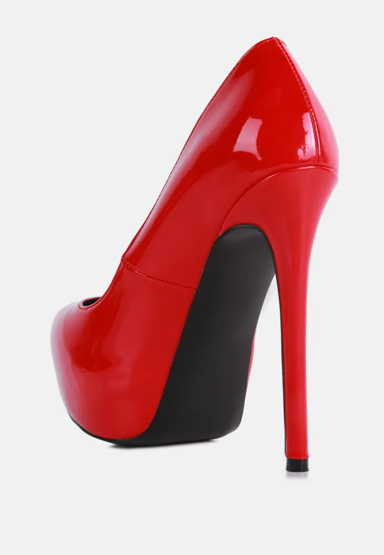 Pismis Patent Faux Leather Stiletto Pumps By Ruw