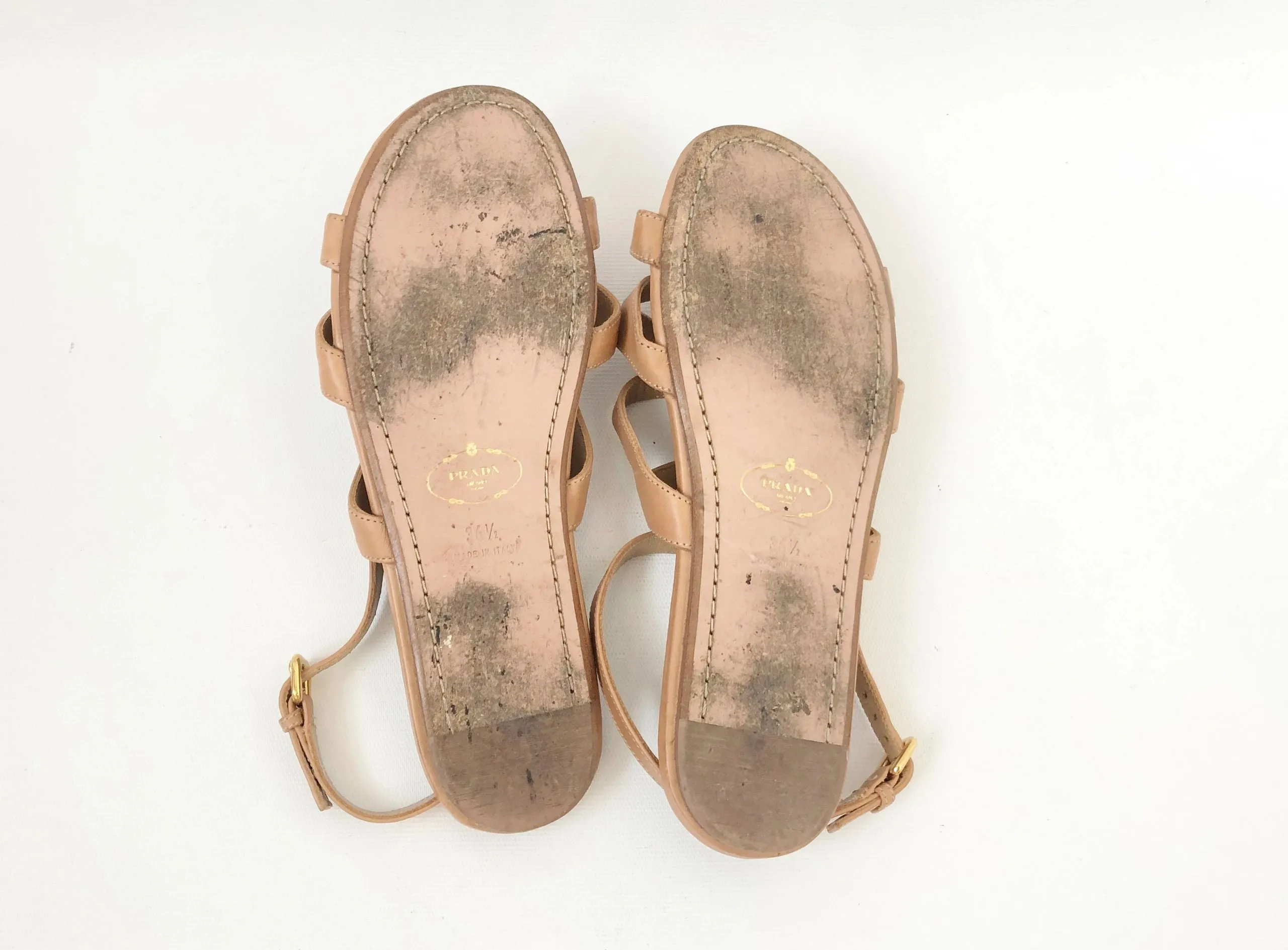 Prada Strappy Sandal Size 36.5 It (6.5 Us)