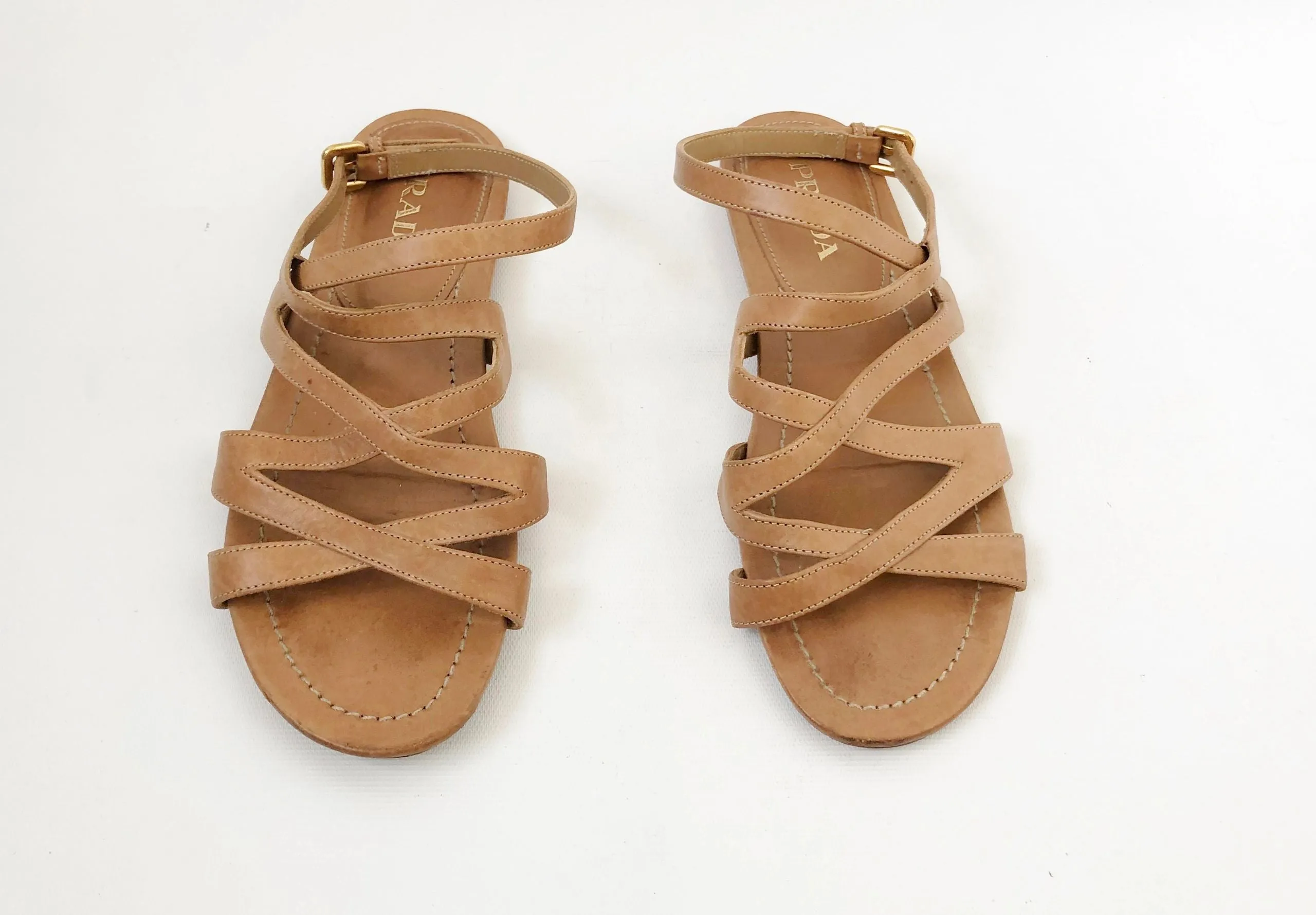 Prada Strappy Sandal Size 36.5 It (6.5 Us)