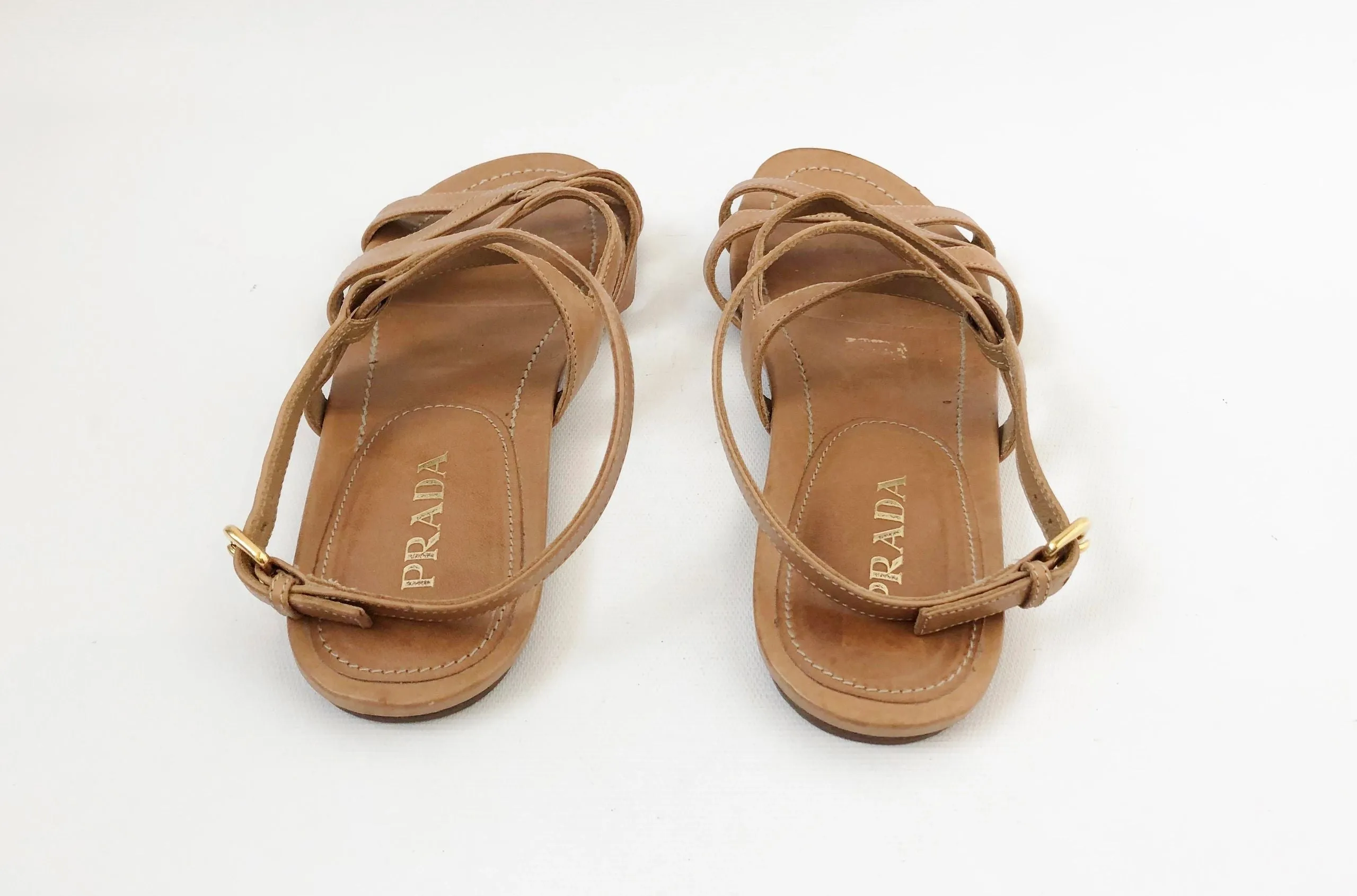 Prada Strappy Sandal Size 36.5 It (6.5 Us)